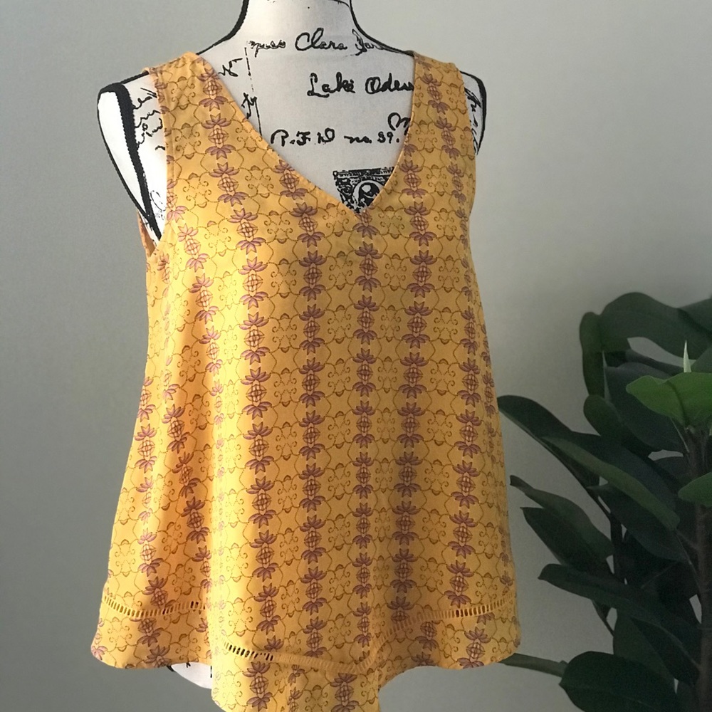 Ana Yellow & Flower Blouse, xsmall